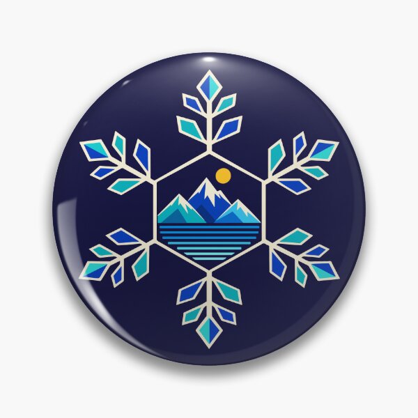 Item preview, Geometric Snowflake with Mountain Landscape - Winter Outdoor Adventure Design designed and sold by AliveStyle.