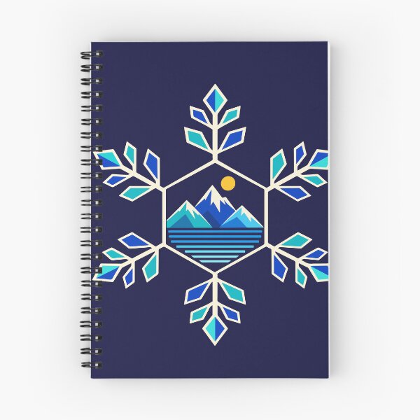 Item preview, Geometric Snowflake with Mountain Landscape - Winter Outdoor Adventure Design designed and sold by AliveStyle.