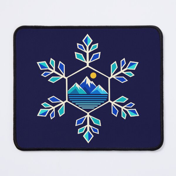 Item preview, Geometric Snowflake with Mountain Landscape - Winter Outdoor Adventure Design designed and sold by AliveStyle.