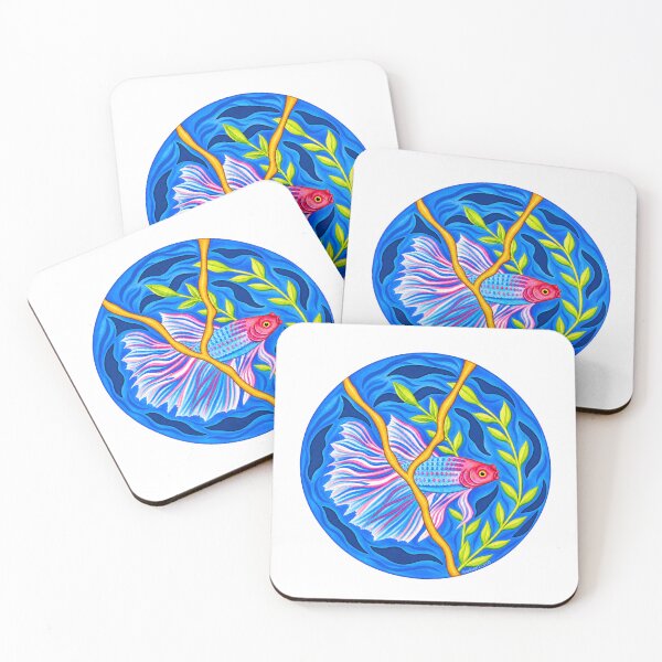 Item preview, Azure Reverie – Betta Fish Watercolour | Ripple and Reflection Series designed and sold by newsuept25.art.