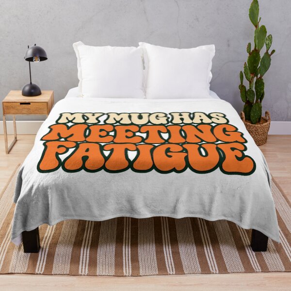 Item preview, Meeting Fatigue Mug Humor in Retro Lettering designed and sold by Bikivuno.