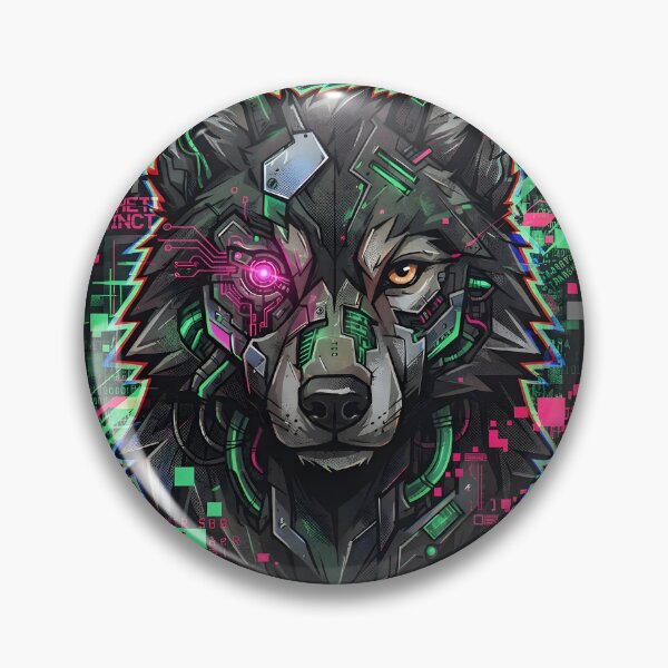 Item preview, Cyber Glitch Wolf Fursona Digital Data Stream Abstract Art designed and sold by DuckOddity.
