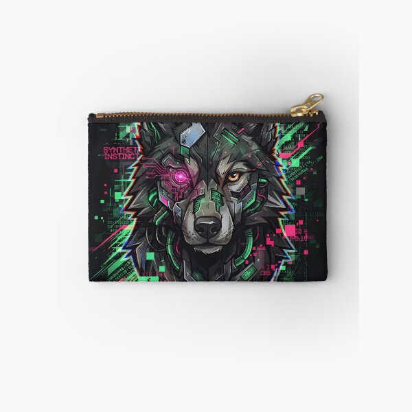 Item preview, Cyber Glitch Wolf Fursona Digital Data Stream Abstract Art designed and sold by DuckOddity.
