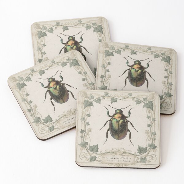Item preview, Art Nouveau Beetle and Ivy Study in Gold designed and sold by PictorialWhimsy.