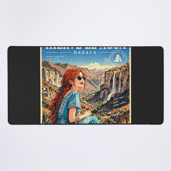 Item preview, Mexico — Hierve el Agua — A Colourful Escape Above Oaxaca's Ancient Mountain Valleys designed and sold by DibujandoPorfa.