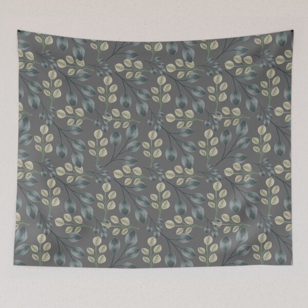 Item preview, Botanical Foliage Gray Seamless Pattern Art designed and sold by ​Jyoti Digital Artist.