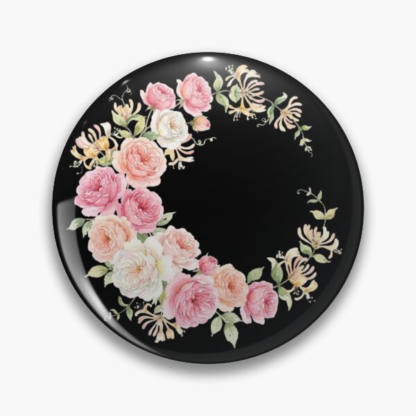 Item preview, Vintage Watercolor Rose Floral Crescent Wreath Art designed and sold by bvdesignart.