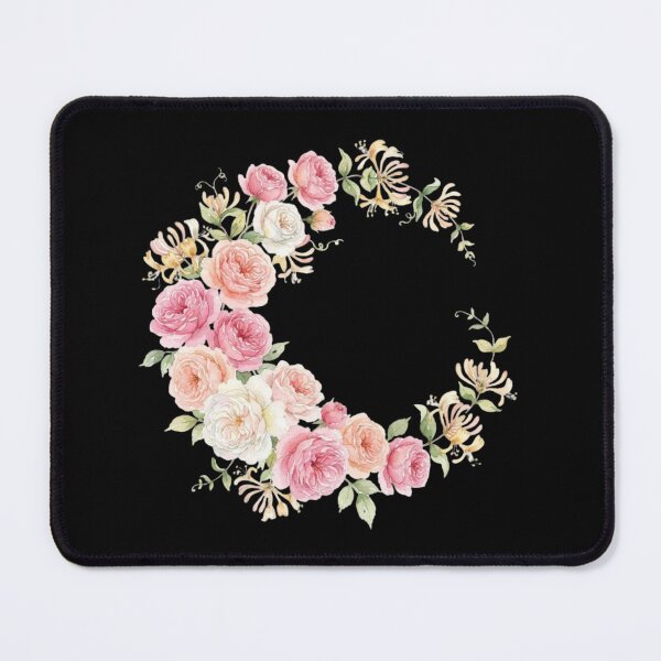 Item preview, Vintage Watercolor Rose Floral Crescent Wreath Art designed and sold by bvdesignart.