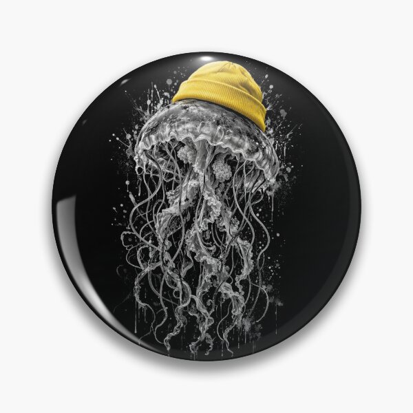 Item preview, Jellyfish Streetwear Yellow Beanie Cute Marine Life Graphic designed and sold by CF_VintageDesign.