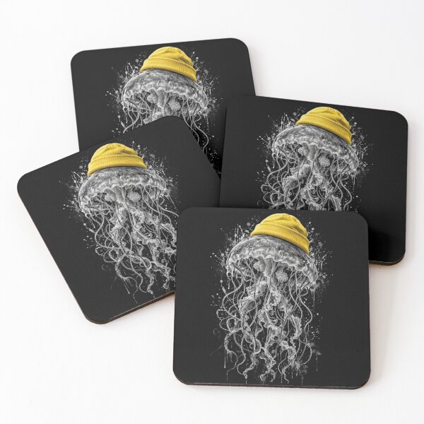 Item preview, Jellyfish Streetwear Yellow Beanie Cute Marine Life Graphic designed and sold by CF_VintageDesign.