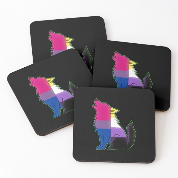 Item preview, Minimalist Neon Wolf Fursona Pride Flag Dual Tone Graphic designed and sold by DuckOddity.