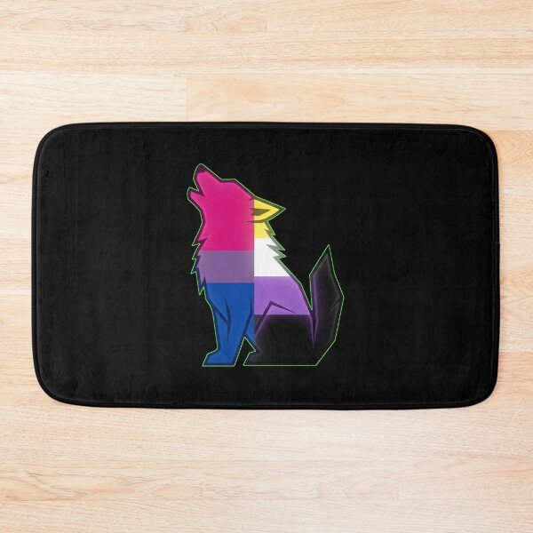 Item preview, Minimalist Neon Wolf Fursona Pride Flag Dual Tone Graphic designed and sold by DuckOddity.