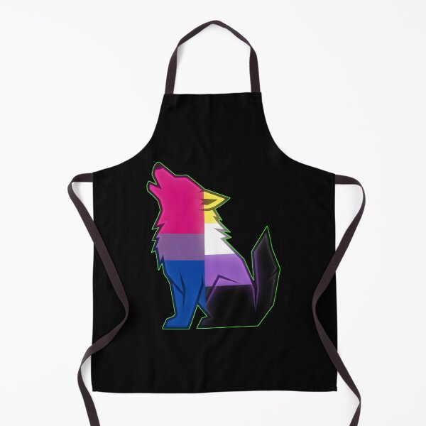 Item preview, Minimalist Neon Wolf Fursona Pride Flag Dual Tone Graphic designed and sold by DuckOddity.