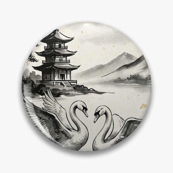 Item preview, Ink Ascent: The Sacred Flight and Pagoda Stillness designed and sold by iris-festival.