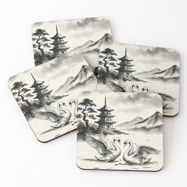 Item preview, Ink Ascent: The Sacred Flight and Pagoda Stillness designed and sold by iris-festival.