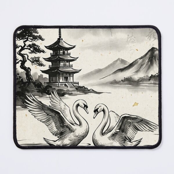 Item preview, Ink Ascent: The Sacred Flight and Pagoda Stillness designed and sold by iris-festival.