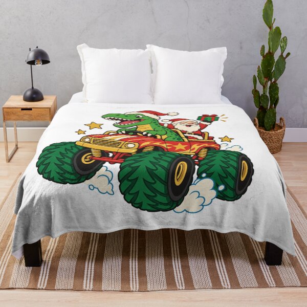 Item preview, Santa and Dinosaur Driving a Christmas Monster Truck designed and sold by skyartdesign.