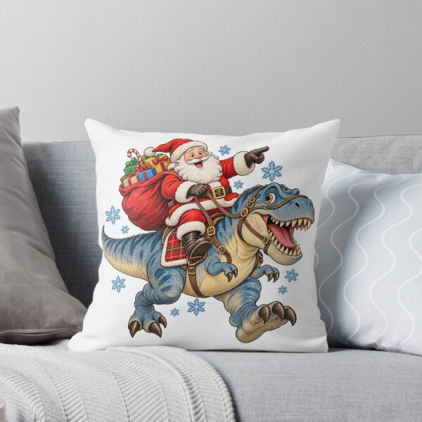 Item preview, Santa Riding a Blue T Rex with Gifts designed and sold by skyartdesign.