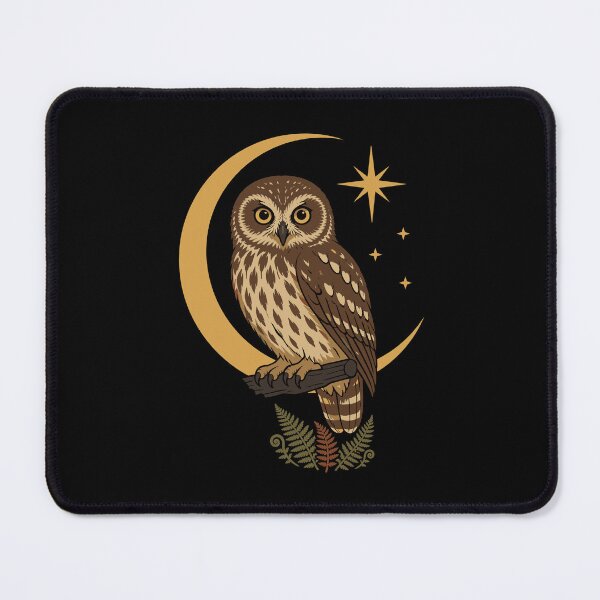 Item preview, Celestial Ruru Morepork – New Zealand Native Owl Moon and Ferns designed and sold by MvuuStudio.