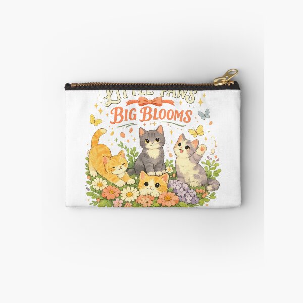 Item preview, Little Paws Big Blooms Cute Kittens Floral Garden Cottagecore Cat Art designed and sold by inkoutninja.