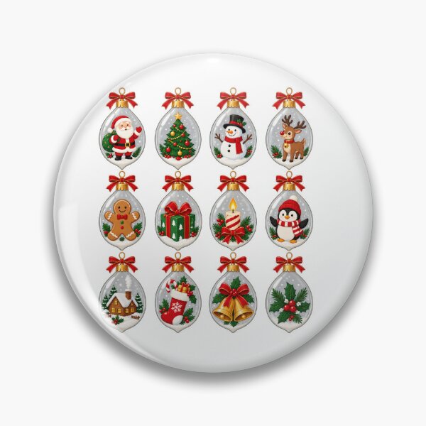 Item preview, Twelve Christmas Ornaments with Festive Holiday Characters designed and sold by skyartdesign.