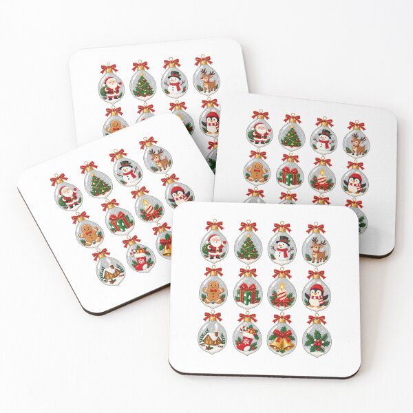 Item preview, Twelve Christmas Ornaments with Festive Holiday Characters designed and sold by skyartdesign.