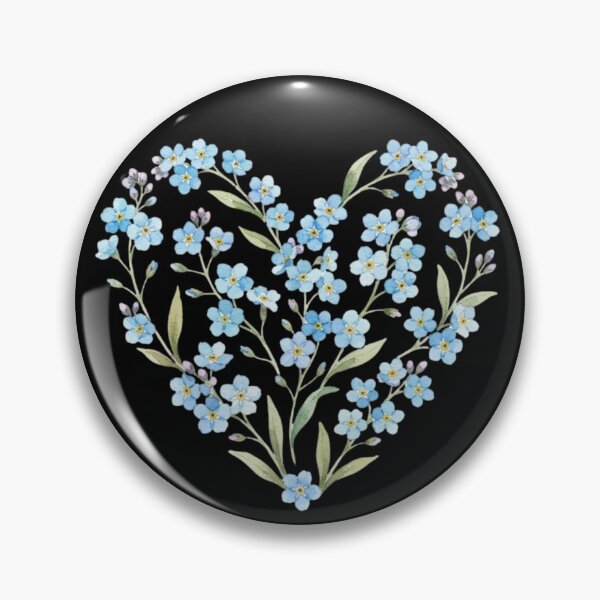 Item preview, Cute Blue Forget Me Not Floral Heart Watercolor designed and sold by bvdesignart.