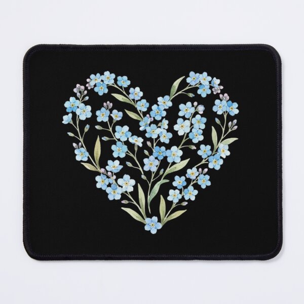 Item preview, Cute Blue Forget Me Not Floral Heart Watercolor designed and sold by bvdesignart.