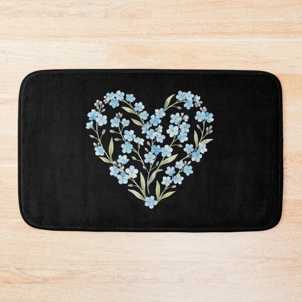 Item preview, Cute Blue Forget Me Not Floral Heart Watercolor designed and sold by bvdesignart.