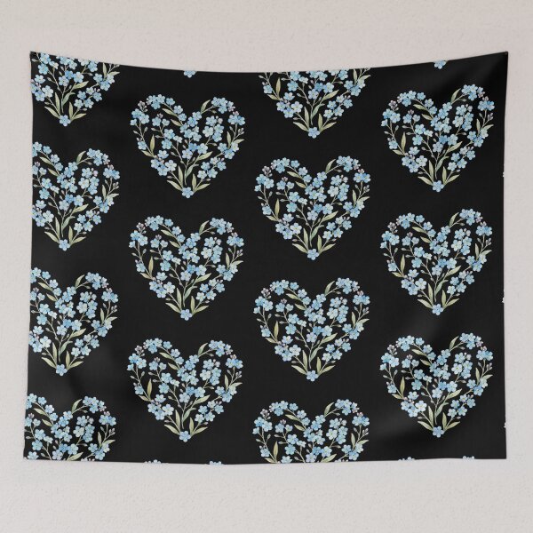 Item preview, Cute Blue Forget Me Not Floral Heart Watercolor designed and sold by bvdesignart.
