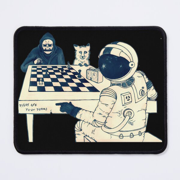 Item preview, Astronaut Playing Chess With Grim Reaper designed and sold by ErinHoldena.