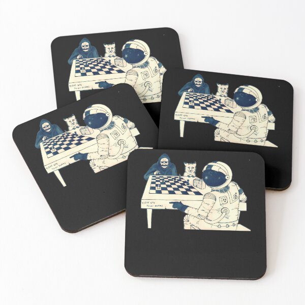 Item preview, Astronaut Playing Chess With Grim Reaper designed and sold by ErinHoldena.