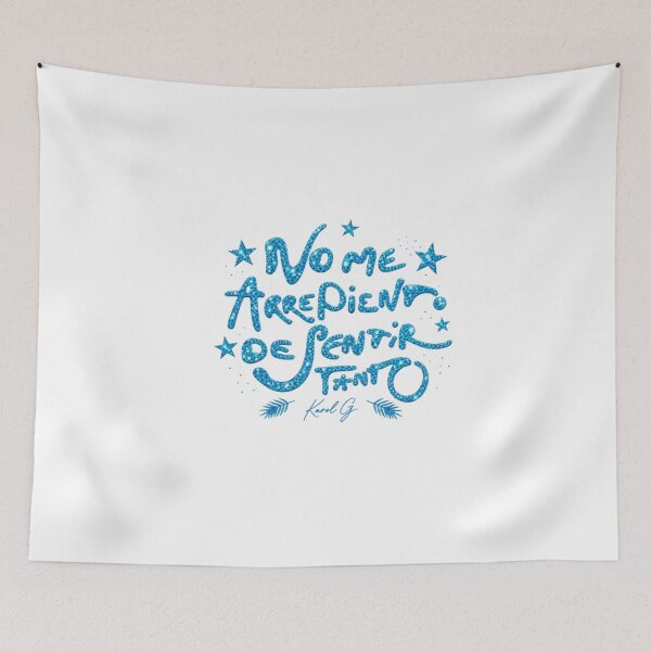 Item preview, Karol G No Me Arrepiento De Sentir Tanto Spanish Quote designed and sold by HSMGallery.