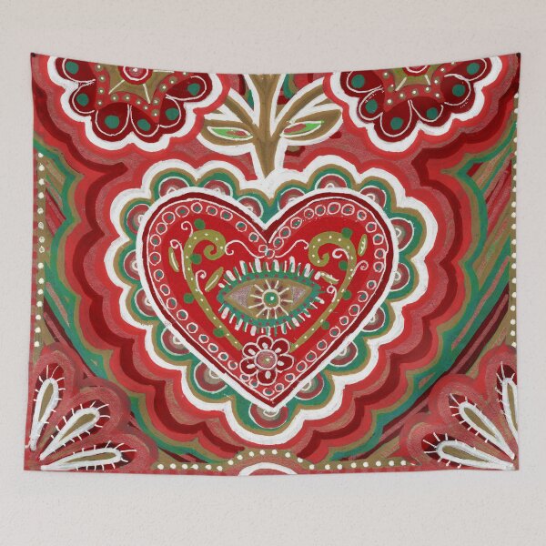 Item preview, Mexican Christmas Sacred Heart Folk Art designed and sold by Fani*.