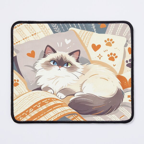 Item preview, Heart-Shaped Curled Cat – Loving Cozy Blanket Design designed and sold by Mggtz.