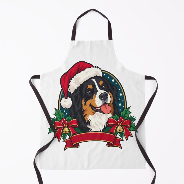 Item preview, Bernese Mountain Dog Christmas Portrait with Holly designed and sold by skyartdesign.