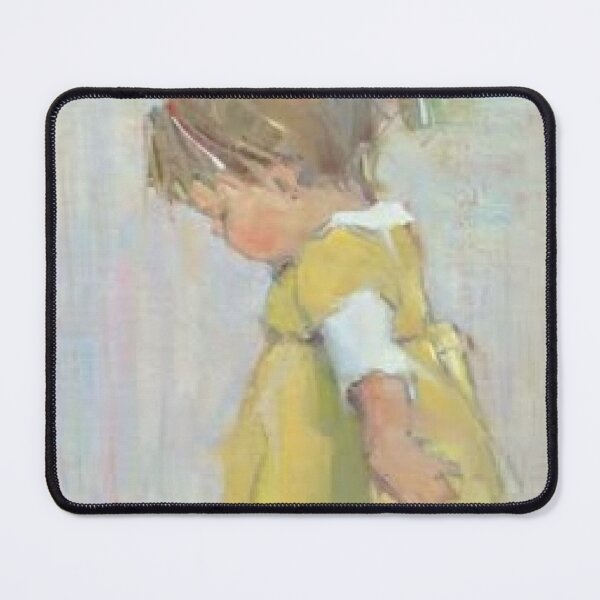 Item preview, Oil Painting Little Girl Yellow Dress Vintage Impressionist designed and sold by CanvasMeadow.
