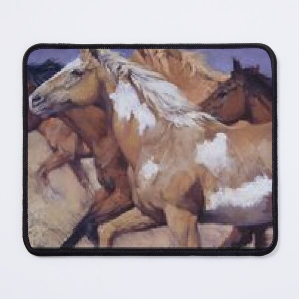 Item preview, Oil Painting Running Horses Stampede Western Art designed and sold by CanvasMeadow.