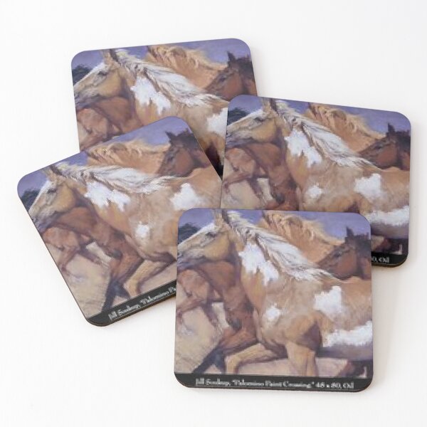 Item preview, Oil Painting Running Horses Stampede Western Art designed and sold by CanvasMeadow.