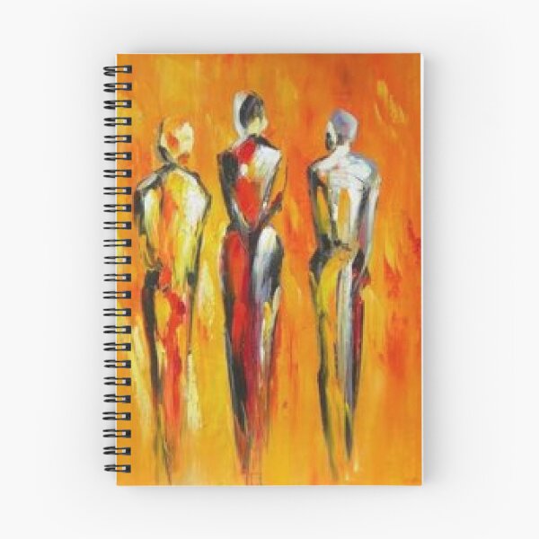 Item preview, Oil Painting Abstract Three Figures Orange Warm Tones designed and sold by CanvasMeadow.