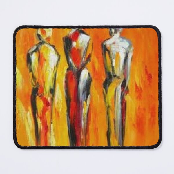Item preview, Oil Painting Abstract Three Figures Orange Warm Tones designed and sold by CanvasMeadow.