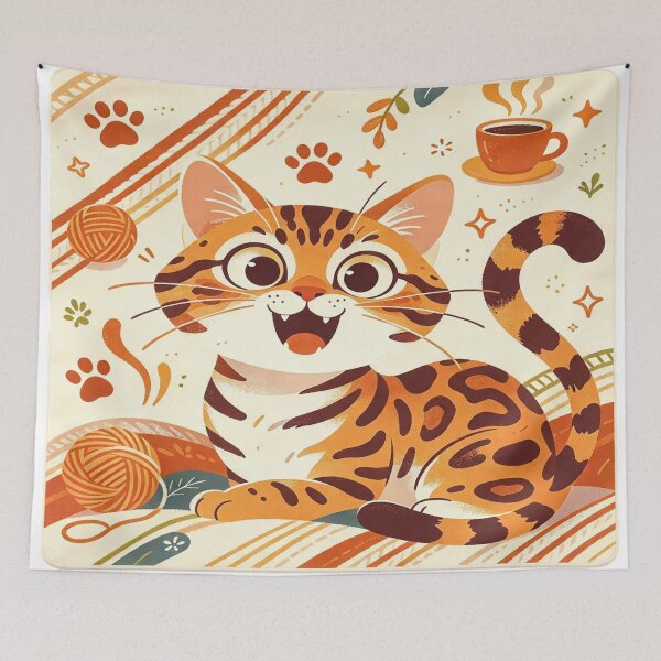 Item preview, Stretching Yoga Cat – Graceful Cozy Blanket Design designed and sold by DretiArts.