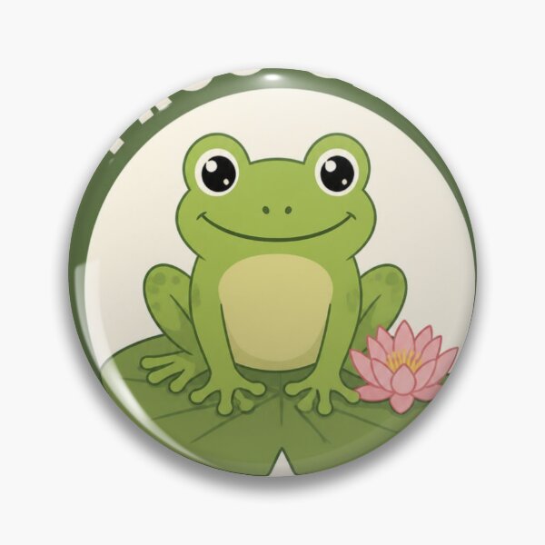 Item preview, Frog Club Est. Pond Cute Frog Lily Pad Badge Design designed and sold by The Vault Shop.