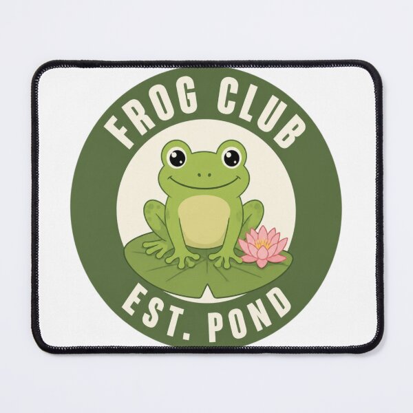 Item preview, Frog Club Est. Pond Cute Frog Lily Pad Badge Design designed and sold by The Vault Shop.
