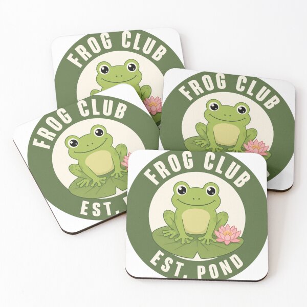 Item preview, Frog Club Est. Pond Cute Frog Lily Pad Badge Design designed and sold by The Vault Shop.