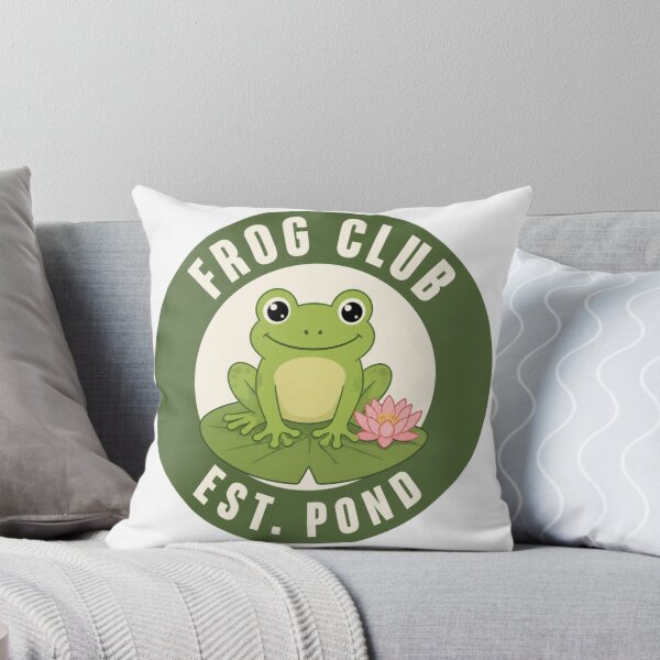 Item preview, Frog Club Est. Pond Cute Frog Lily Pad Badge Design designed and sold by The Vault Shop.