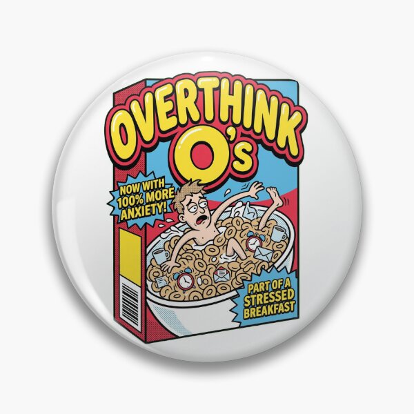 Item preview, OVERTHINK O's - Now With 100% More Anxiety! Funny Cereal Box designed and sold by LaunchLabs26.