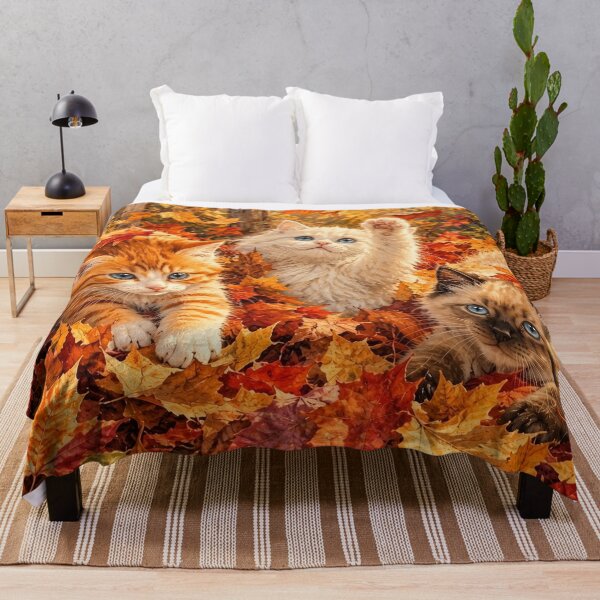 Item preview, Three Kittens Playing in Autumn Leaves by Orikall designed and sold by HippieWorks.