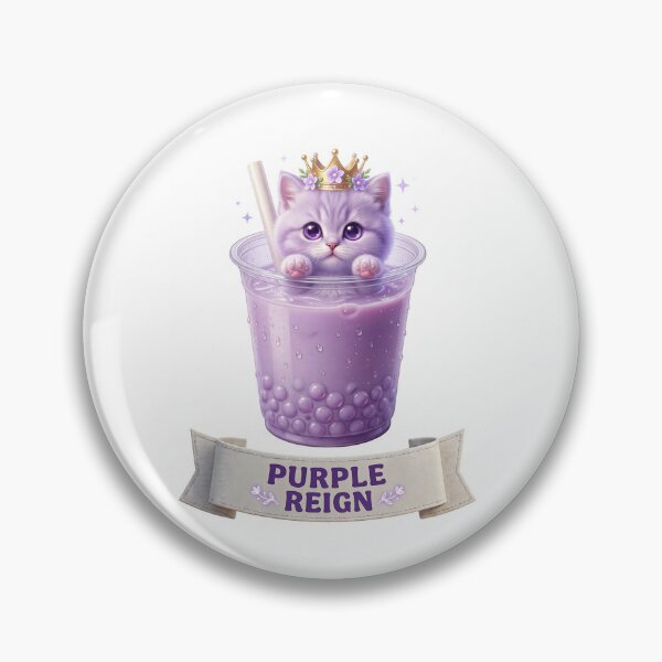 Item preview, Purple Reign - Royal Taro Boba Kitten designed and sold by LaunchLabs26.