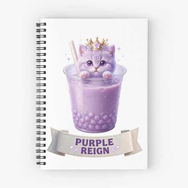 Item preview, Purple Reign - Royal Taro Boba Kitten designed and sold by LaunchLabs26.